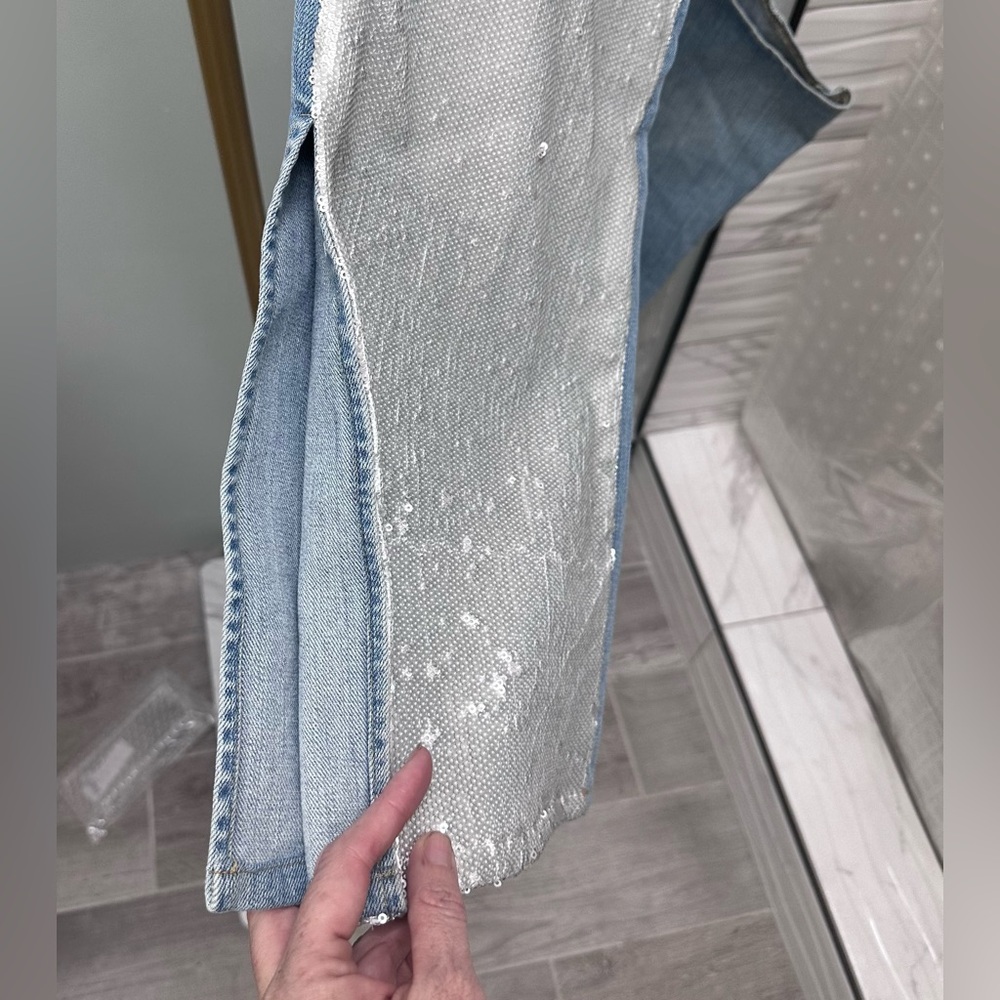 NWT Free People x  Tricia Fix Festival Denim Shine Chaps  - M - Picture 5 of 5